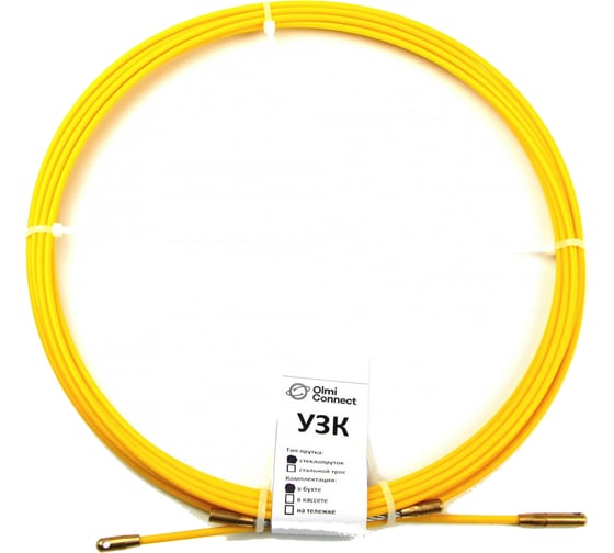 Изображение товара Протяжка для кабеля OlmiOn мини УЗК d=11 мм L=400 м в бухте, желтый СП-Б-11/400