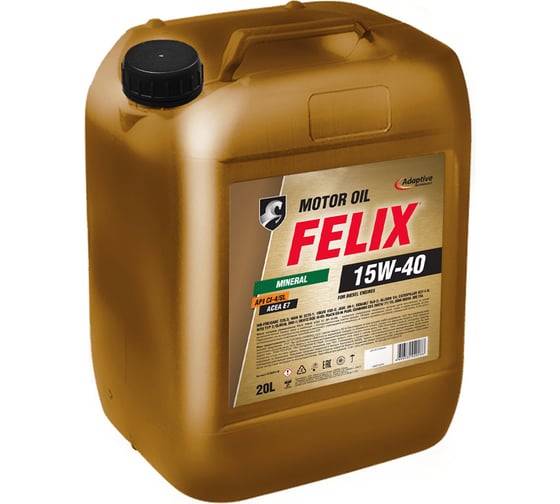Изображение товара Масло моторное FELIX 15W-40 ACEA E7, API CI-4/SL 20л 410000138