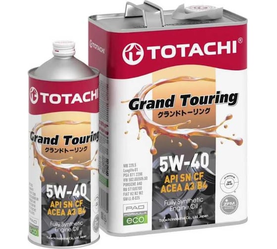 Изображение товара Масло моторное TOTACHI Grand Touring SN Синтетика 5W40 4+1=5л 11905