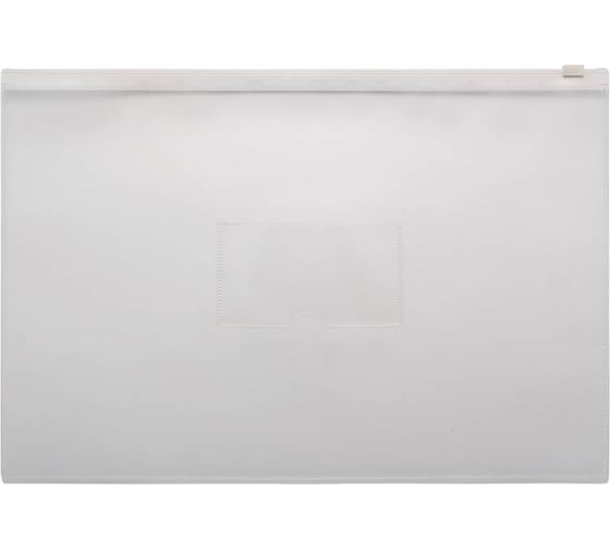 Изображение товара Папка на молнии ZIP Бюрократ -BPM4AWT A4+, полипропилен, 0.15 мм, карман для визиток, цвет молнии белый 816729