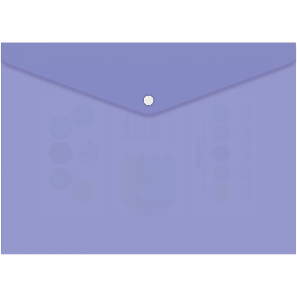 Изображение товара Конверт на кнопке Бюрократ Pastel A4 0.18 мм фиолетовый