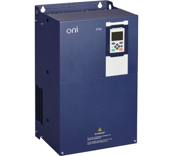 Изображение товара Преобразователь частоты ONI K750 380В 3Ф 37-45кВт 75-91А встроенный тормоз K750-33-3745TM