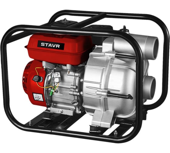 Изображение товара Мотопомпа Ставр бензиновая, D=80мм, Stavr SMP 80DW, для грязной воды, 4т ДВС 212см³, 6620Вт (9 л.с), 1100л/мин, глубина 8м, напор 25м, 9070600106