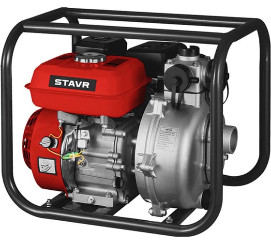 Изображение товара Мотопомпа Ставр бензиновая, D=50мм, Stavr SMP 50HP, высоконапорная, 4т ДВС 212см³, 5700Вт (7,7л.с), 600л/мин, глубина 8м, напор 62 м, 9070600096