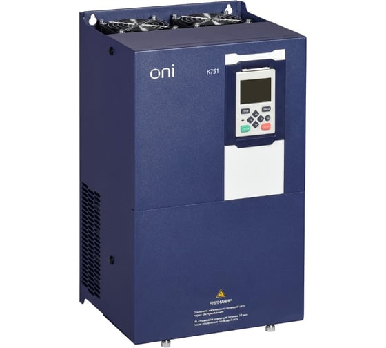 Изображение товара Преобразователь частоты ONI K751 380В 3Ф 37-45кВт 75-91А встроенный тормоз K751-33-3745TM