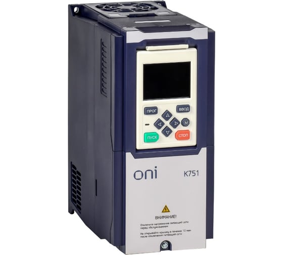 Изображение товара Преобразователь частоты ONI K751 380В 3Ф 1,5кВт 4,2А встроенный тормоз K751-33-15NTM