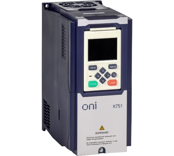 Изображение товара Преобразователь частоты ONI K751 380В 3Ф 2,2кВт 5,6А встроенный тормоз K751-33-22NTM