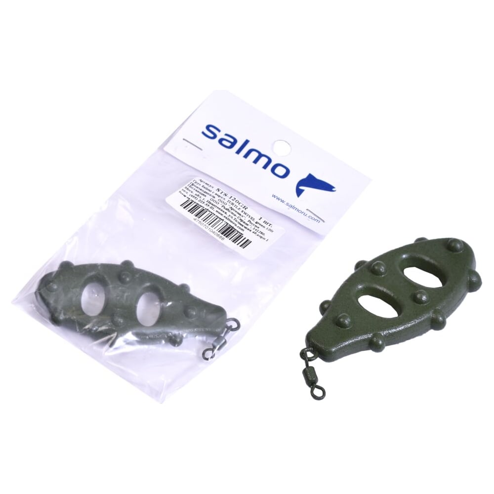 Изображение товара Груз с вертлюгом SALMO TURTLE SWIVEL green 120г STS-120GR