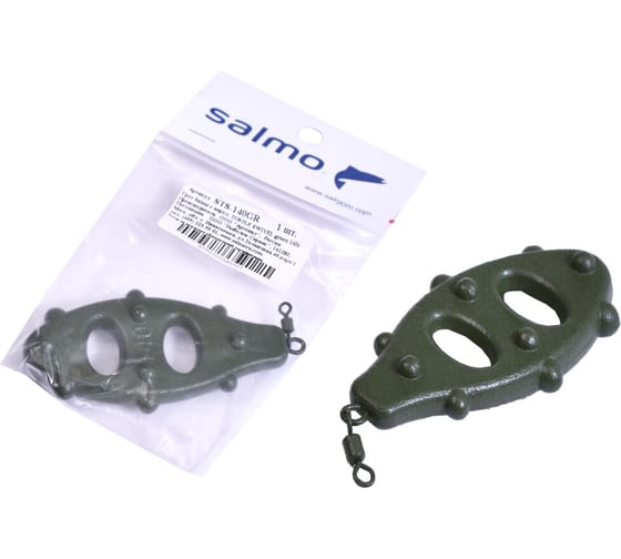 Изображение товара Груз с вертлюгом SALMO TURTLE SWIVEL green 140г STS-140GR