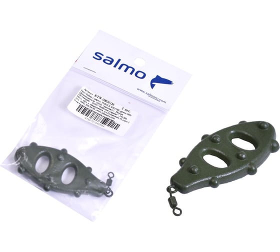 Изображение товара Груз с вертлюгом SALMO TURTLE SWIVEL green 080г STS-080GR