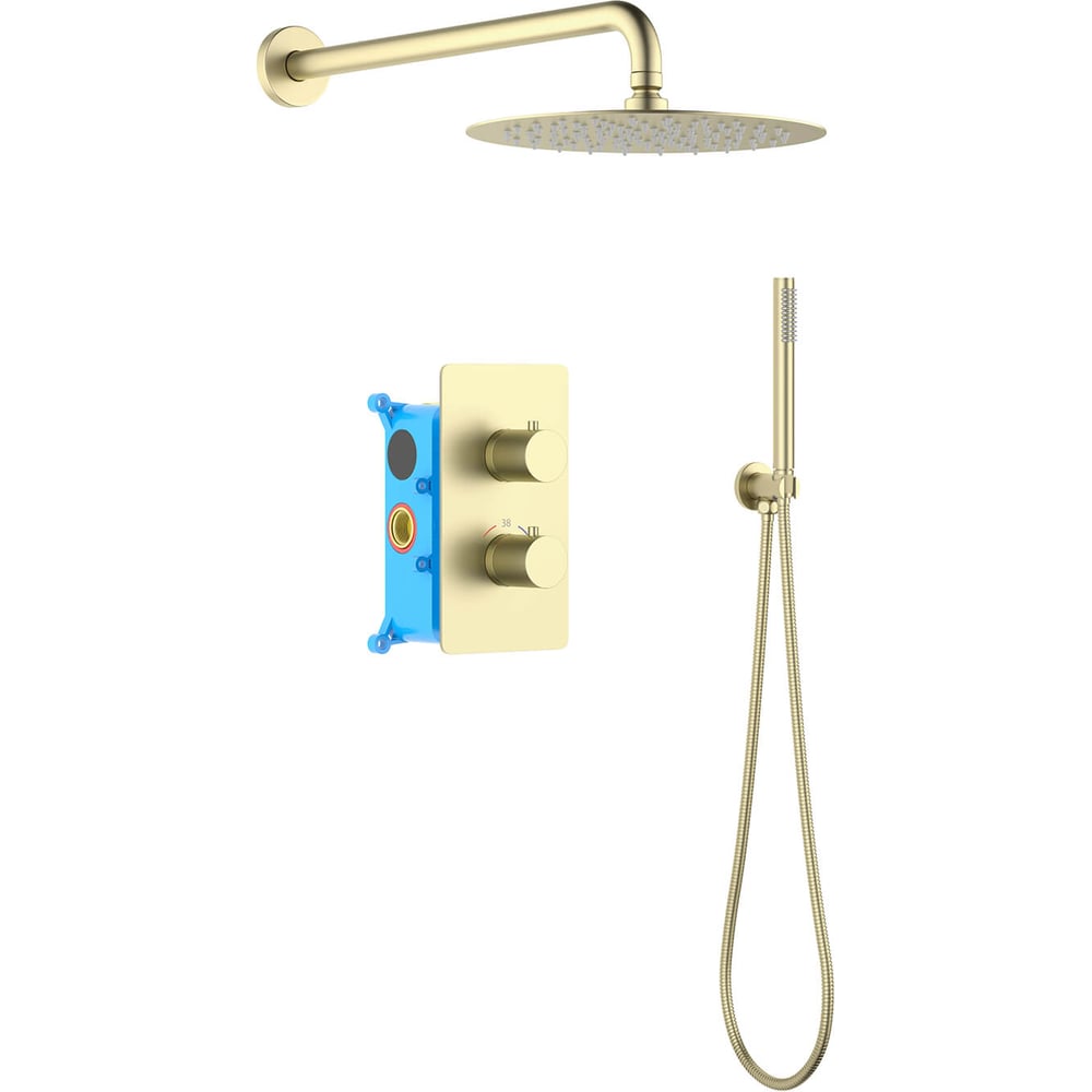 Изображение товара Душевой набор Aquatek AQ1376BG 3 в 1 золотой европейский дизайн