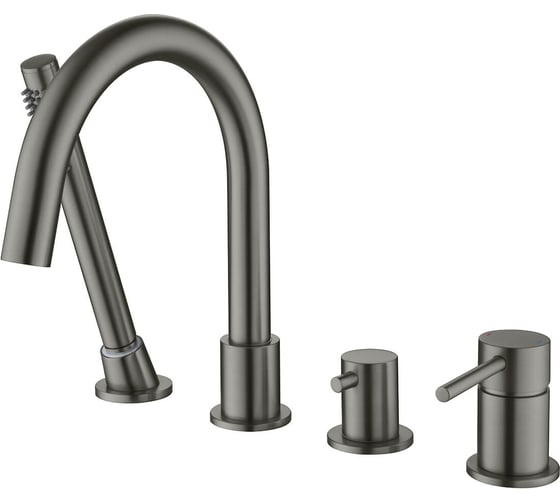 Изображение товара Смеситель на борт ванны Aquatek AQ1348BGM ЕВРОПА на 4 отверстия, шлиф. черный хром 00000139709