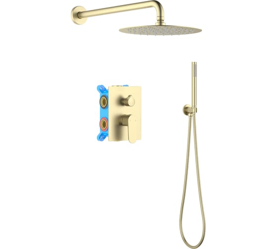 Изображение товара Душевой комплект Aquatek AQ1272BG ОБЕРОН Set 3 в 1, шлиф. золото 00000139800