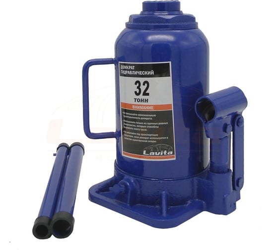 Изображение товара Домкрат бутылочный гидравлический LAVITA 32 Т 253-403 мм, картонная упаковка LA JNS-32