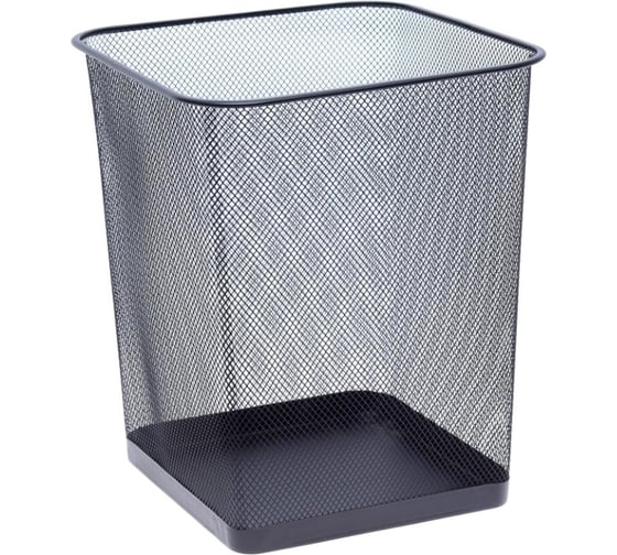 Изображение товара Металлическая квадратная корзина для бумаг Calligrata сетка черная 5472087