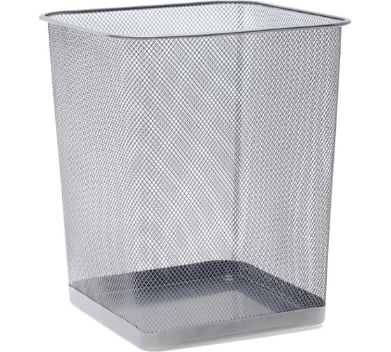 Изображение товара Металлическая квадратная корзина для бумаг Calligrata сетка серая 5472086