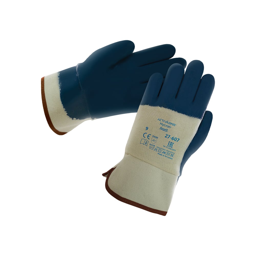Перчатки от механических повреждений Ansell, размер M, цвет белый/синий 27-607-9 ActivArmrHycron - фото 1
