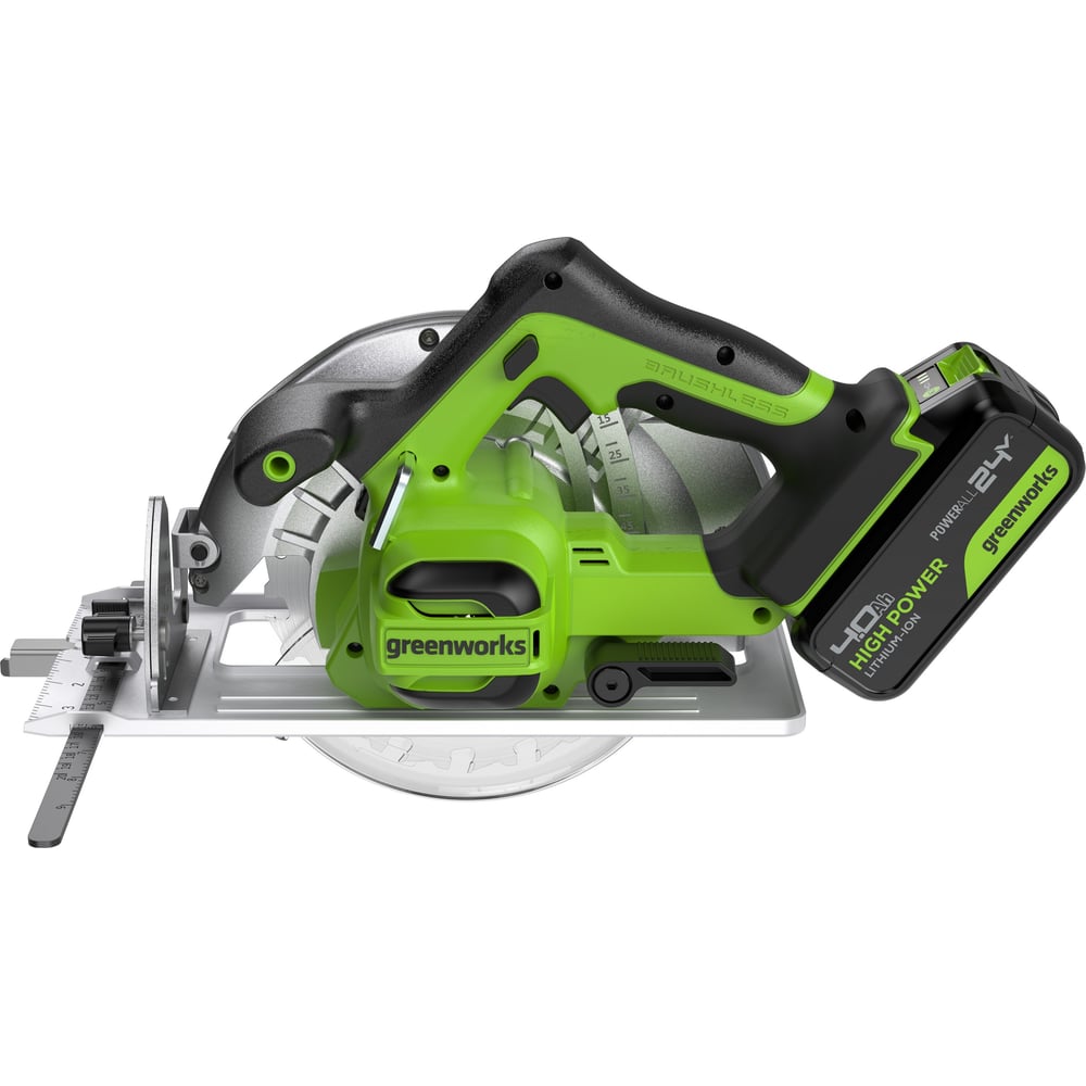 Изображение товара Дисковая пила GreenWorks GD24CS 24V с подсветкой и пылеудалением