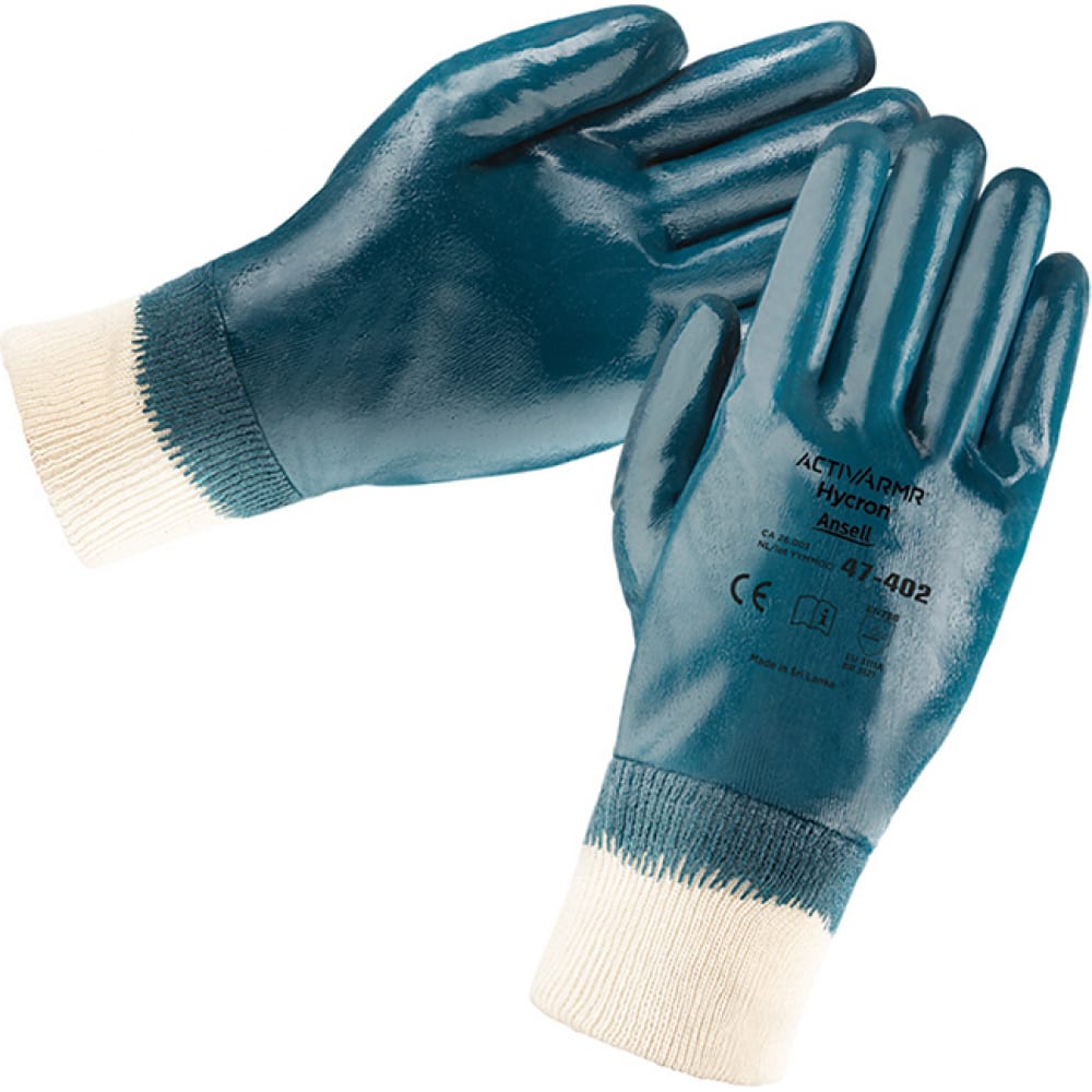 Перчатки от механических повреждений Ansell химостойкие перчатки ansell