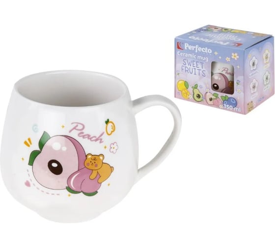 Изображение товара Кружка керамическая PERFECTO LINEA Sweet fruits, персик 350 мл 17-401114