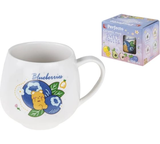 Изображение товара Кружка керамическая PERFECTO LINEA Sweet fruits, черника 350 мл 17-401112