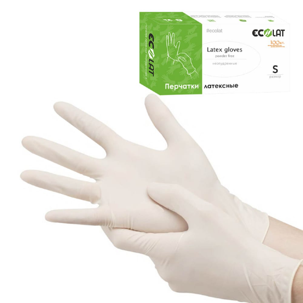 Диагностические смотровые перчатки EcoLat перчатки смотровые нест dermagrip examin m 50 неопудр
