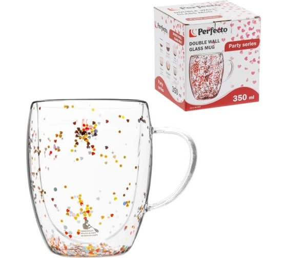 Изображение товара Кружка стеклянная PERFECTO LINEA серия Party с двойными стенками, 350 мл 30-135002