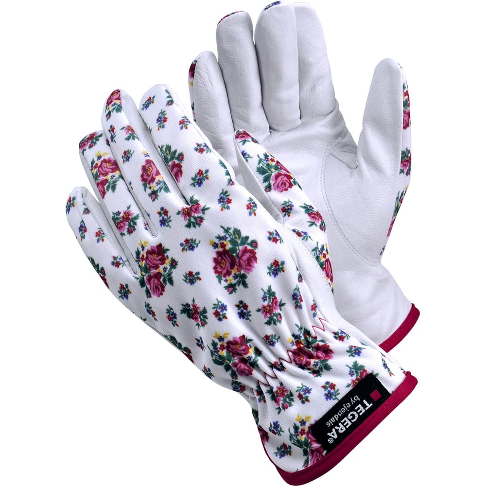 фото Садовые кожаные комбинированные перчатки tegera