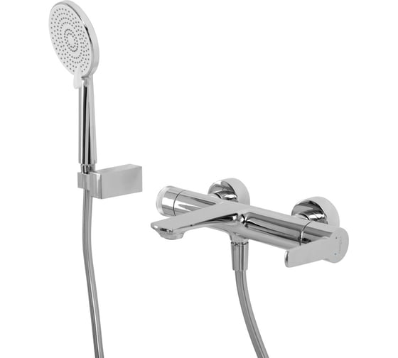 Изображение товара Смеситель для ванны и душа CEZARES однорычажный в комплекте с ручным душем, шлангом и держателем, хром LUX-VD-01