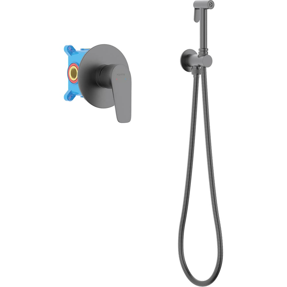 Изображение товара Комплект гигиенического душа Aquatek БЕТТА с однорычажным смесителем черный хром