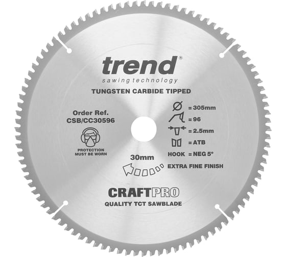 Изображение товара Пильный диск 305 мм 96 зубьев TREND CSB/CC30596