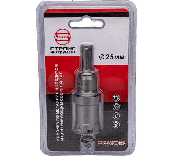Изображение товара Твердосплавная коронка по металлу с победитом 25 мм Strong СTК-04500025