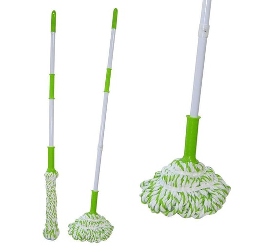 Изображение товара Швабра МУЛЬТИДОМ с отжимом с насадкой микрофибра ручка 118 см 2 цвета JM58-117