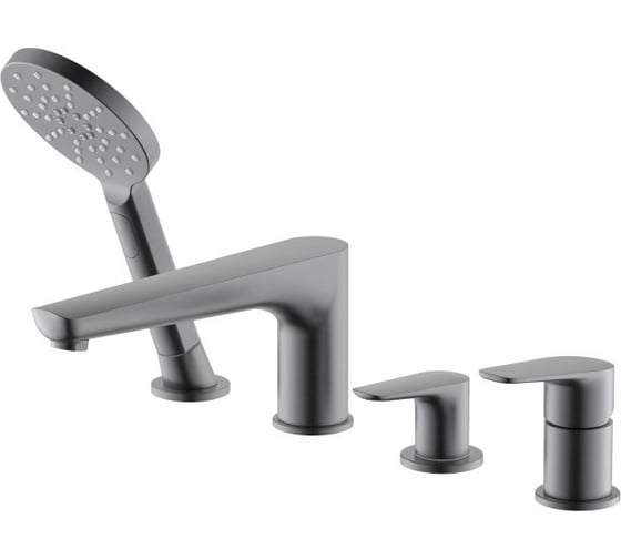 Изображение товара Смеситель на борт ванны Aquatek AQ1148BGM БЕТТА на 4 отверстия, шлиф. черный хром 00000139686