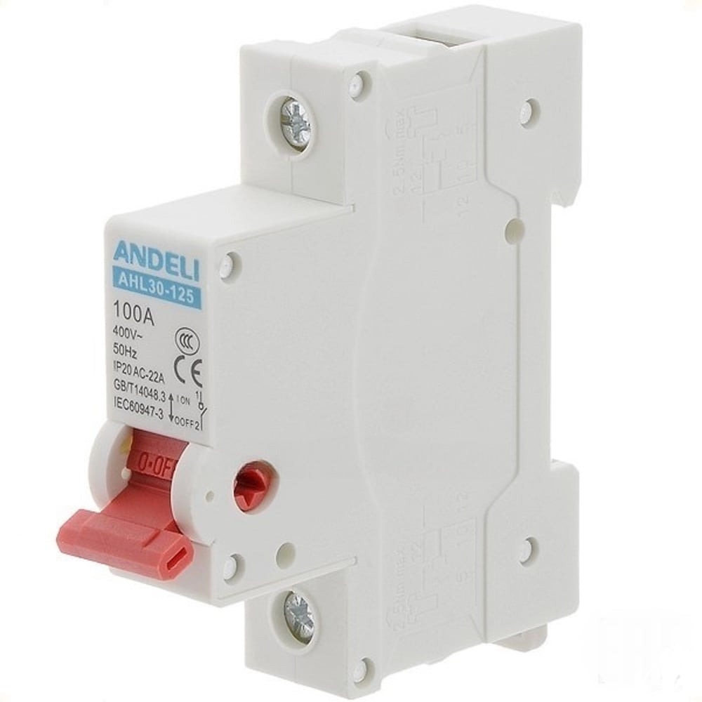 Изображение товара Выключатель нагрузки ANDELI AHL30-125 1P 25A ADL04-017
