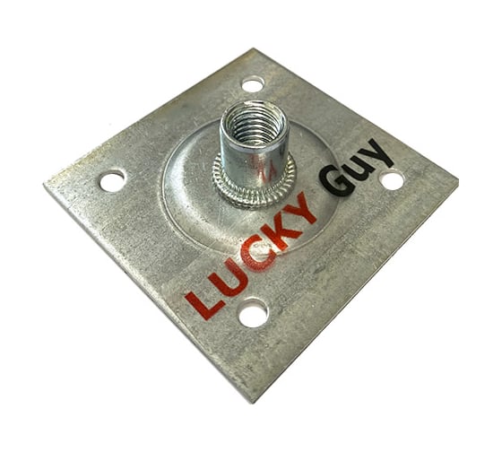 Изображение товара Опорная пластина Lucky Guy облегченная, 60х60х2,0 мм с гайкой М10, оцинк. 200 01 6060 М10 0р