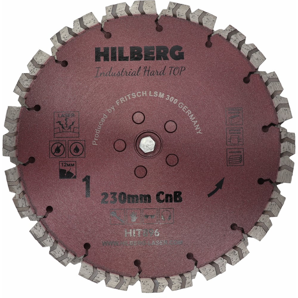 Изображение товара Алмазный отрезной диск Hilberg Industrial Hard TOP CnB 230х12 мм, 2 шт