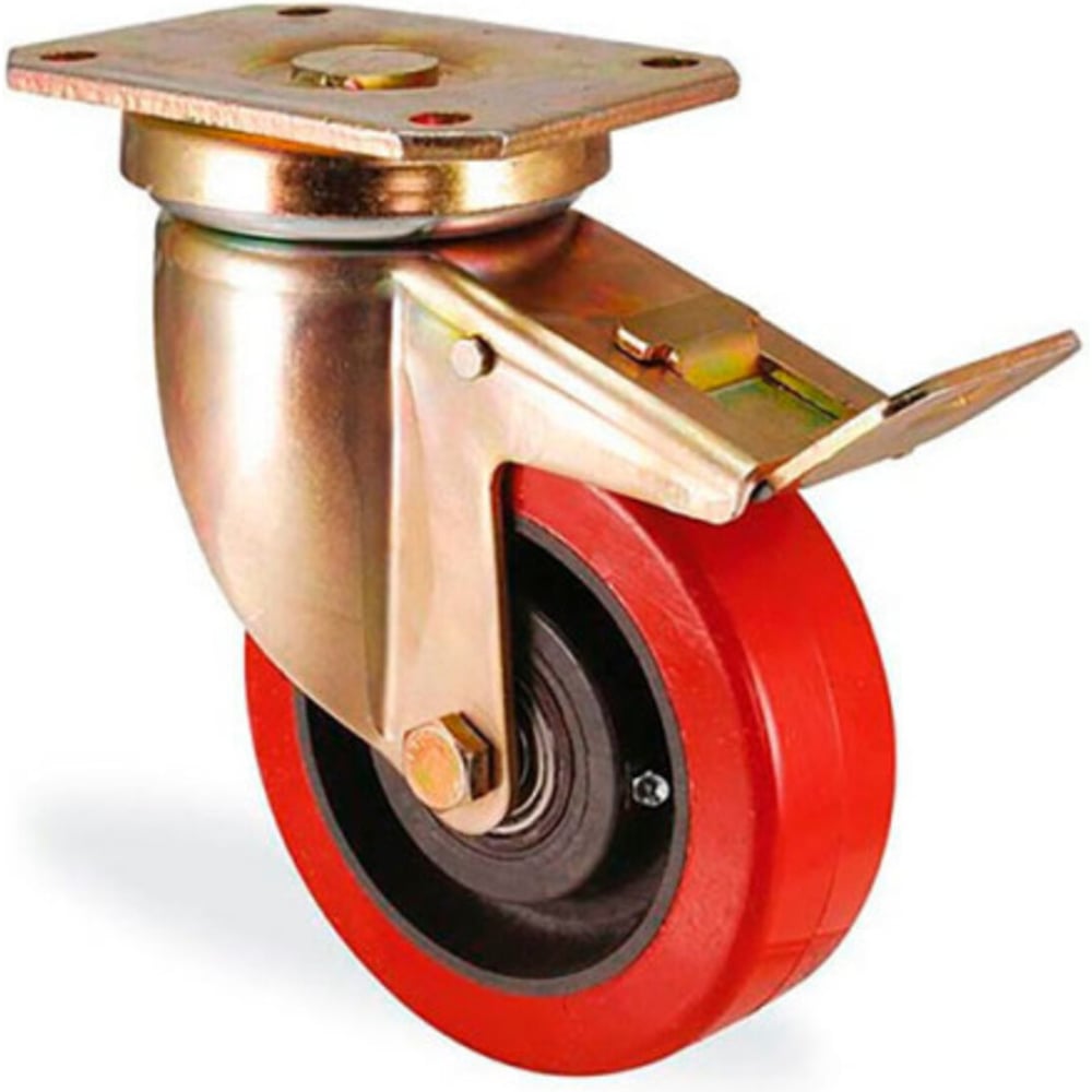 Изображение товара Большегрузная поворотная колесная опора с тормозом 200 мм KAMA K-4102-KUR-200-F18