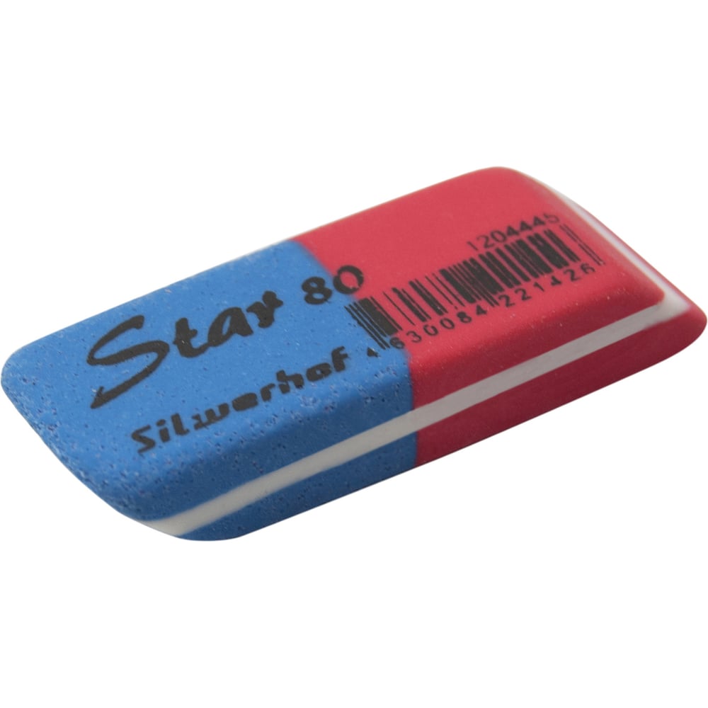 Ластик Silwerhof Star 80 181149 41x14x8 мм, каучук термопластичный, синий 1204445