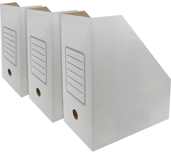 Изображение товара Вертикальный лоток Silwerhof микрогофрокартон корешок 150 мм, A4, белый, (упаковка: 3 шт) 1914774