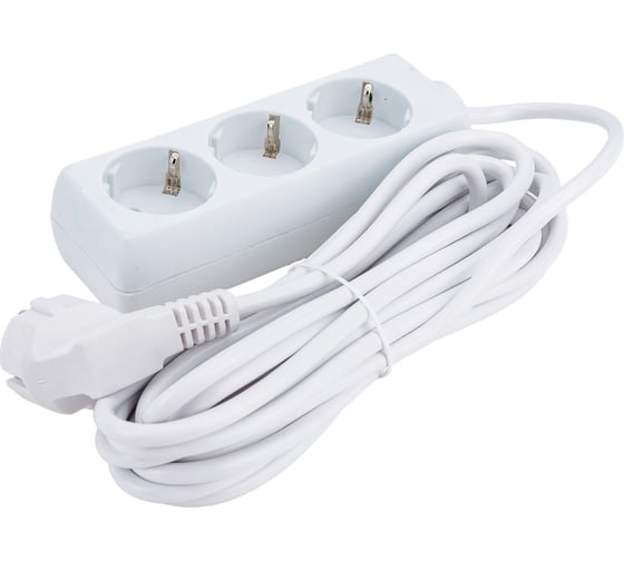 Изображение товара Удлинитель ExeGate ECE-3-5W 3 евророзетки с заземлением, 5м, белый 285809