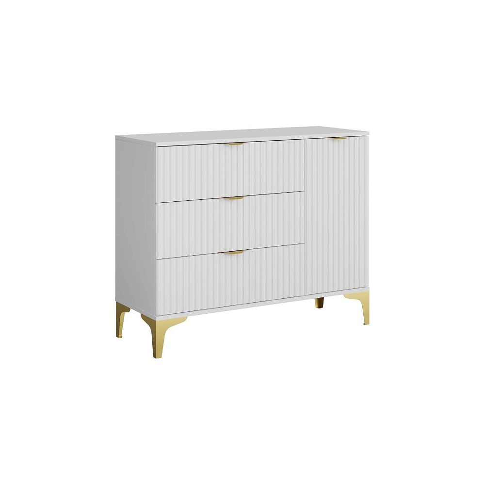 Изображение товара Комод Ridberg ANDRE 3Я/1Д белый и Золото современный стиль