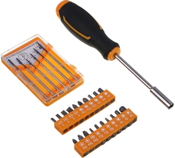 Изображение товара Набор из 27ми предметов РОКОТ отвертка под биты, 20 бит, 6 отверток для точных работ 736-258