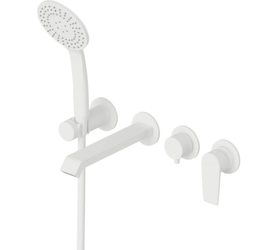 Изображение товара Встраиваемый смеситель для ванны и душа CEZARES однорычажный с поворотным переключателем на 3 выхода, в комплекте с ручным душем NAUTIC-VDM3-BIO