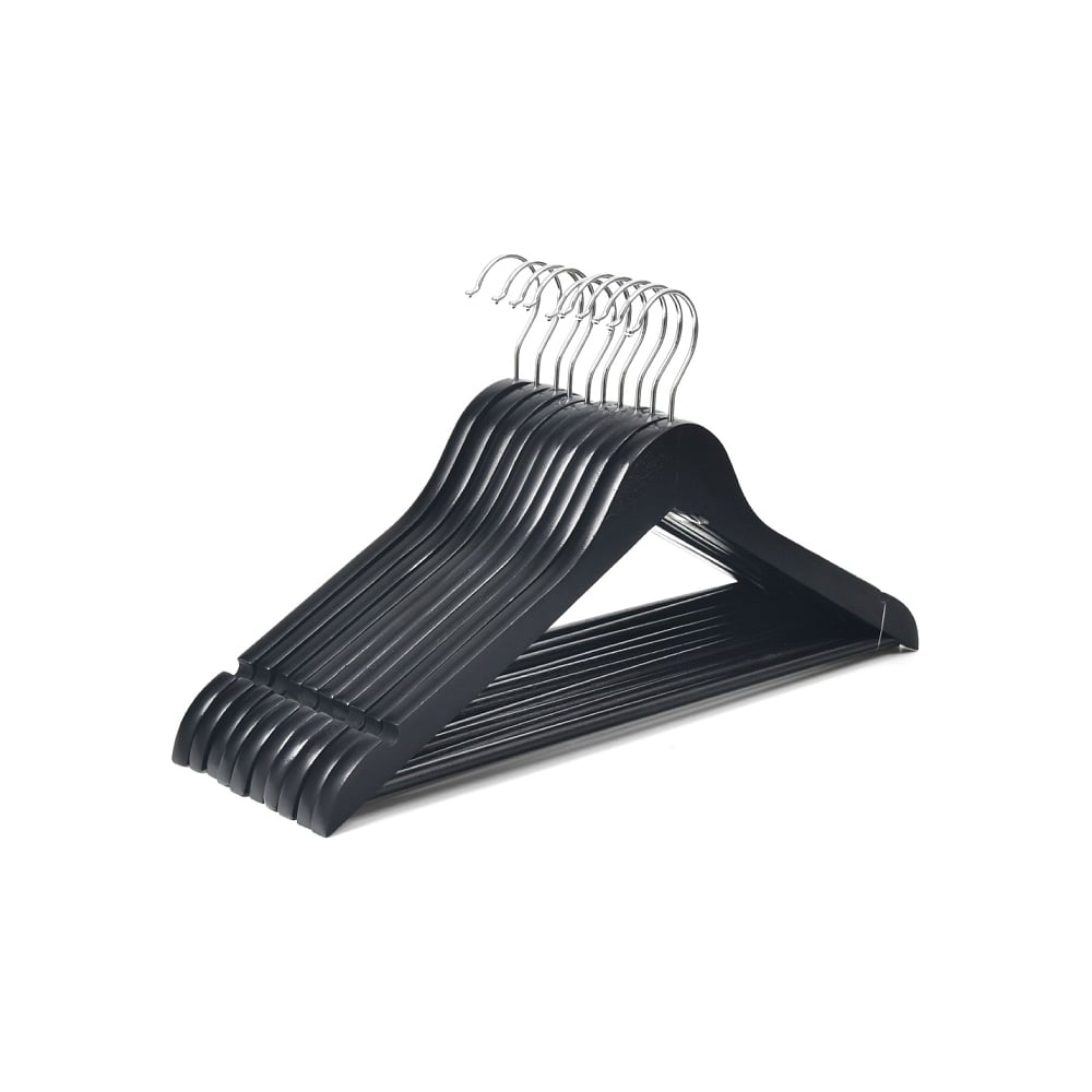 Изображение товара Комплект деревянных плечиков Ridberg 20 шт черный для одежды