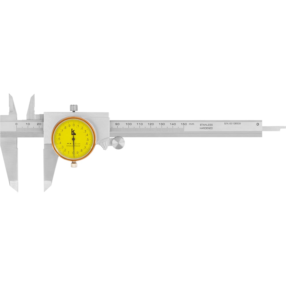 Изображение товара Штангенциркуль КАЛИБРОН ШЦК-1-150 0,02 круговая шкала пылезащита IP54