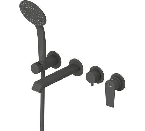 Изображение товара Встраиваемый смеситель для ванны и душа CEZARES однорычажный с поворотным переключателем на 3 выхода, в комплекте с ручным душем NAUTIC-VDM3-NOP