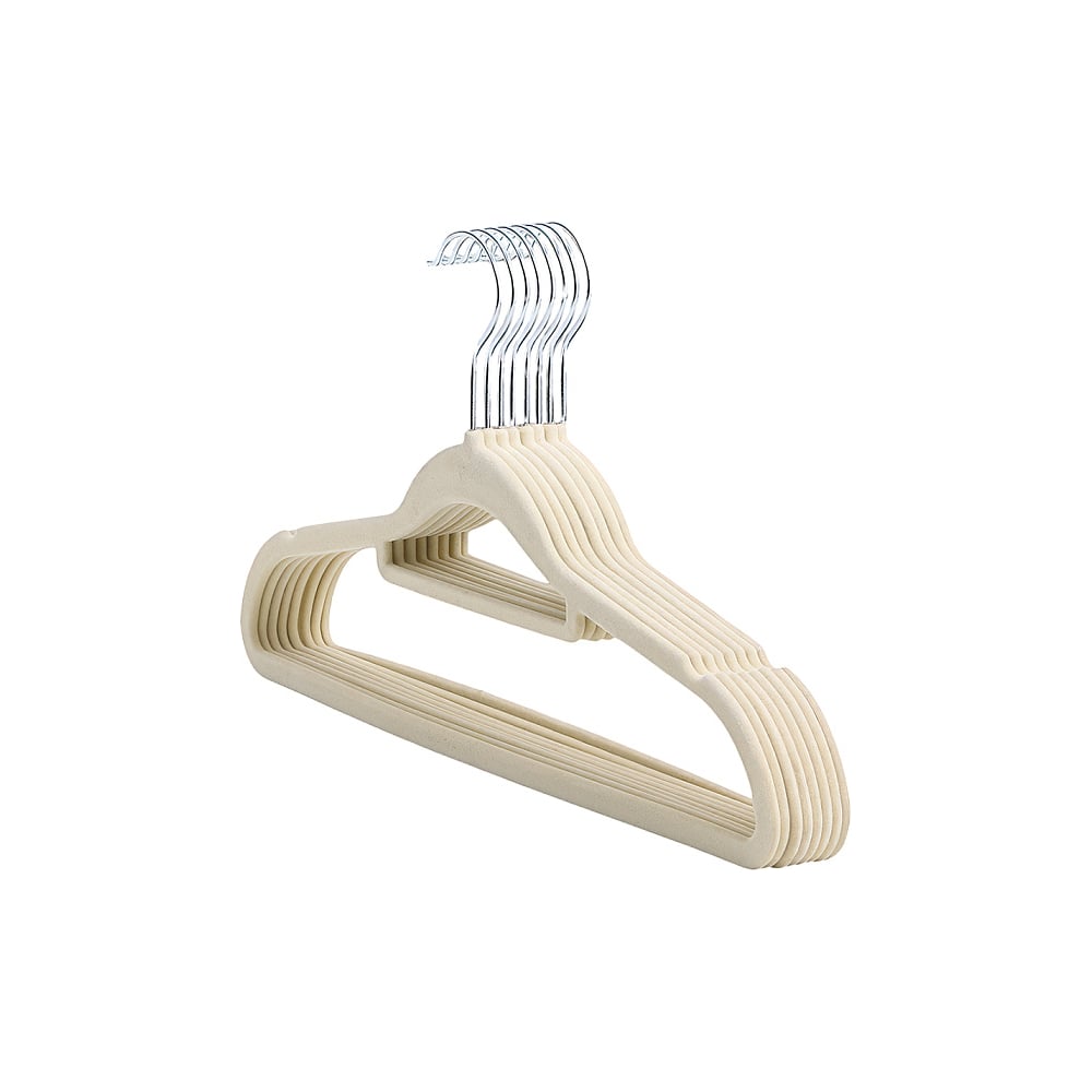 Изображение товара Комплект вешалка-плечики Ridberg бархатные 10 шт бежевый