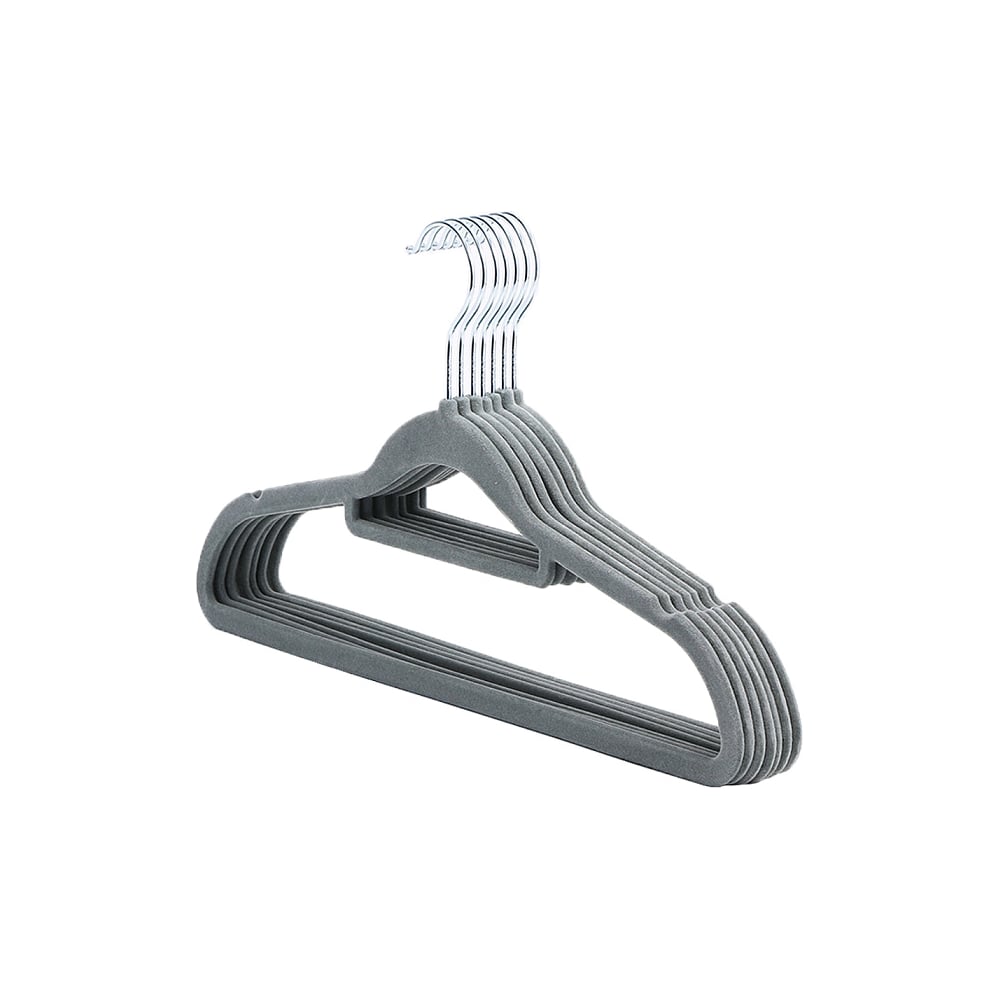 Изображение товара Вешалки-плечики Ridberg бархатные серые 10 шт, 420 мм