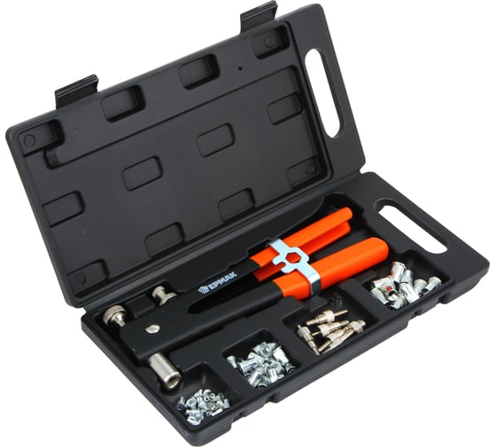 Изображение товара Заклепочник для резьбовых заклепок ЕРМАК М3-М8 в кейсе 671-017